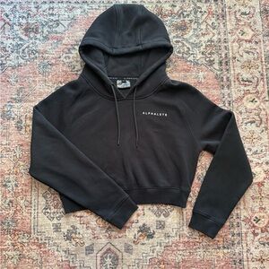 Alphalete Black Cropped Fitted Hoodie